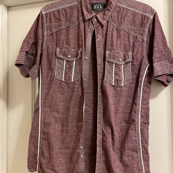 Buckle Other - Buckle Black Medium Standard Fit Men’s Short Sleeved Button Up